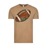 Western Football Leopard Turquoise Pattern Vintage Tee | Teevron