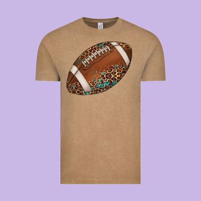 Western Football Leopard Turquoise Pattern Vintage Tee Designed By Artiststas