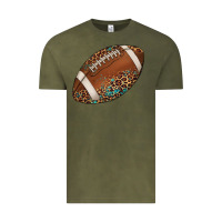 Vintage Olive western football leopard turquoise pattern Vintage Tee - Artiststas