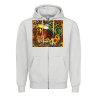 Dove Grey western horse and sunflower Zipper Hoodie - RanaPortraitStore