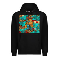 Black cowboy boots with turquoise and aztec Premium Hoodie - Artiststas