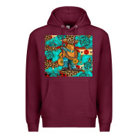 Burgundy cowboy boots with turquoise and aztec Premium Hoodie - Artiststas