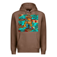Chestnut cowboy boots with turquoise and aztec Premium Hoodie - Artiststas