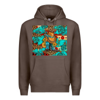 Coffee cowboy boots with turquoise and aztec Premium Hoodie - Artiststas