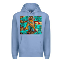 Colony Blue cowboy boots with turquoise and aztec Premium Hoodie - Artiststas
