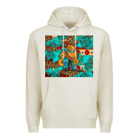 Oatmeal Heather cowboy boots with turquoise and aztec Premium Hoodie - Artiststas