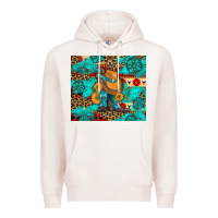 Pale Pink cowboy boots with turquoise and aztec Premium Hoodie - Artiststas