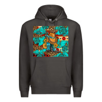 Smoke cowboy boots with turquoise and aztec Premium Hoodie - Artiststas