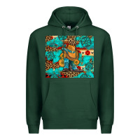 Sports Green cowboy boots with turquoise and aztec Premium Hoodie - Artiststas