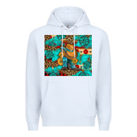White cowboy boots with turquoise and aztec Premium Hoodie - Artiststas