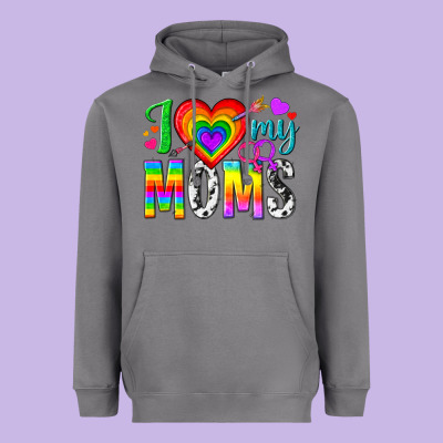 I Love My Moms Heavyweight Hoodie Designed By Texasbilliewilder