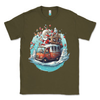 Army Green happy santa Classic Tee - Unal Design