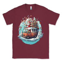 Burgundy happy santa Classic Tee - Unal Design