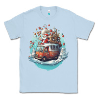 Dusty Blue happy santa Classic Tee - Unal Design