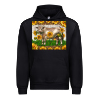 Black Western Charolais Bull With Sunflowers Urban Hoodie - LillyAllenDesigns