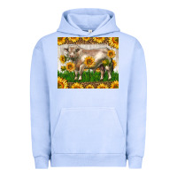 Pigment Grape Ice Western Charolais Bull With Sunflowers Urban Hoodie - LillyAllenDesigns