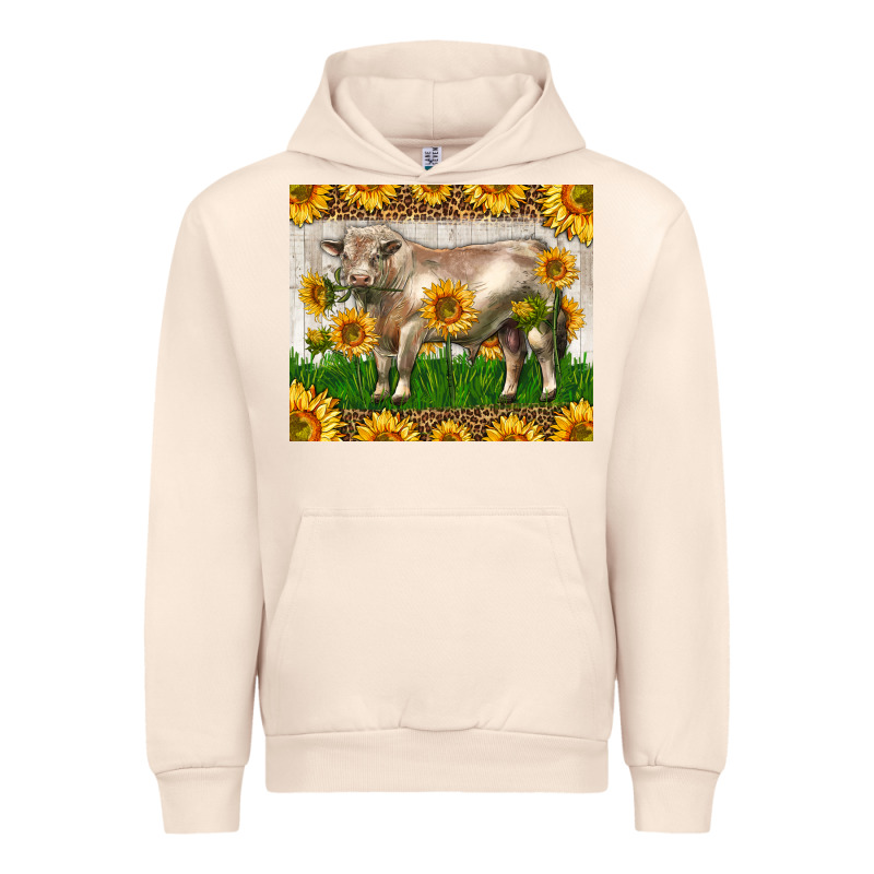 Western Charolais Bull With Sunflowers Urban Hoodie by LillyAllenDesigns | Teevron