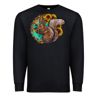 Black western squirrel with sunflowers Premium Sweatshirt - CowhideDigitalArt