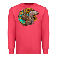 Cardinal western squirrel with sunflowers Premium Sweatshirt - CowhideDigitalArt