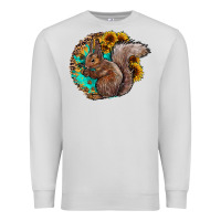 Dove Grey western squirrel with sunflowers Premium Sweatshirt - CowhideDigitalArt