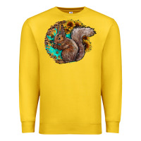 Lemon western squirrel with sunflowers Premium Sweatshirt - CowhideDigitalArt