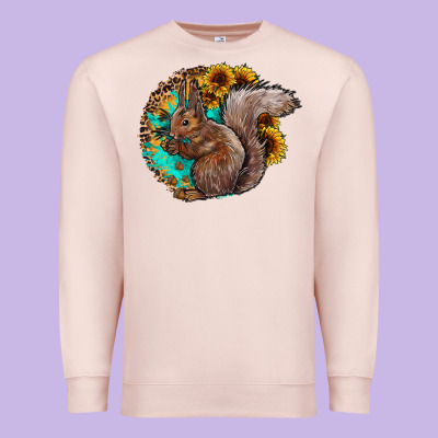 Western Squirrel With Sunflowers Premium Sweatshirt Designed By Cowhidedigitalart