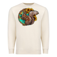 Sandshell western squirrel with sunflowers Premium Sweatshirt - CowhideDigitalArt