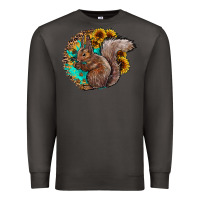 Smoke western squirrel with sunflowers Premium Sweatshirt - CowhideDigitalArt