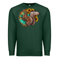 Sports Green western squirrel with sunflowers Premium Sweatshirt - CowhideDigitalArt