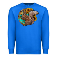 True Royal western squirrel with sunflowers Premium Sweatshirt - CowhideDigitalArt