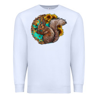 White western squirrel with sunflowers Premium Sweatshirt - CowhideDigitalArt