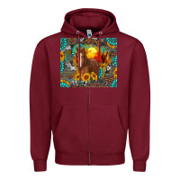 Burgundy western horse and desert tumbler Zipper Hoodie - RanaPortraitStore