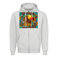 Dove Grey western horse and desert tumbler Zipper Hoodie - RanaPortraitStore