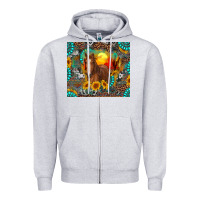 Heather Grey western horse and desert tumbler Zipper Hoodie - RanaPortraitStore