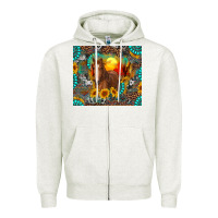 Oatmeal Heather western horse and desert tumbler Zipper Hoodie - RanaPortraitStore