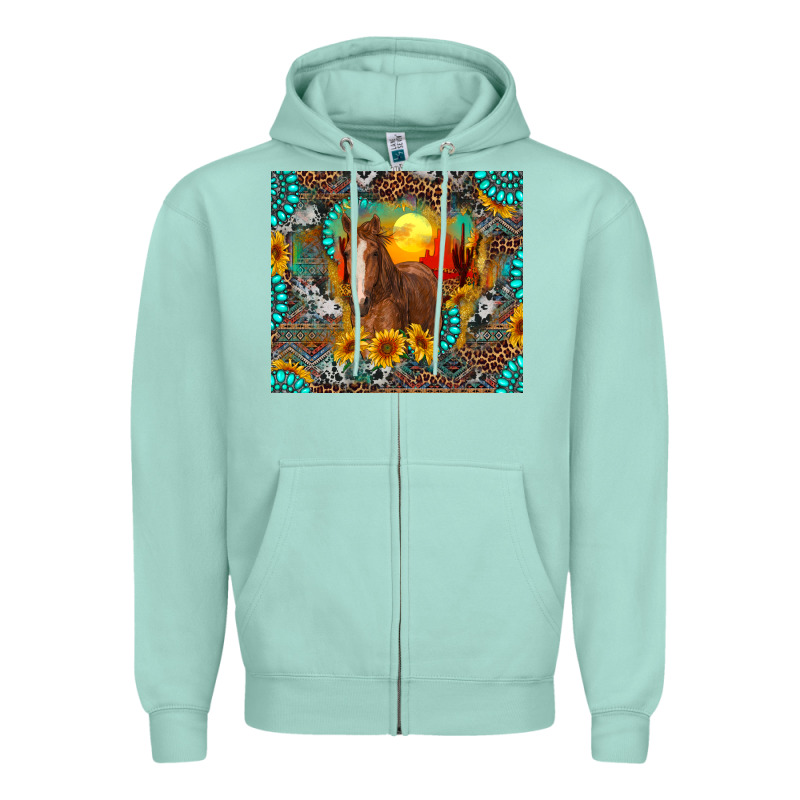 Western Horse And Desert Tumbler Zipper Hoodie by RanaPortraitStore | Teevron