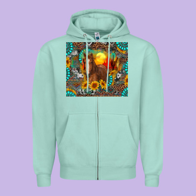 Zipper Hoodie western horse and desert tumbler