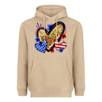 American Flag Heart Leopard Heavyweight Hoodie | Teevron