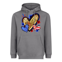 Storm American flag heart leopard Heavyweight Hoodie - Zillion Design Studio