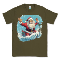 Army Green happy santa Classic Tee - Unal Design