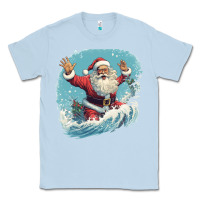 Dusty Blue happy santa Classic Tee - Unal Design