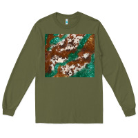Army Green brown cowhide glitter Long Sleeve Tee - BarkalooDesign