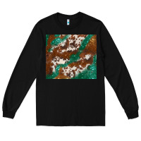 Black brown cowhide glitter Long Sleeve Tee - BarkalooDesign