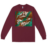 Burgundy brown cowhide glitter Long Sleeve Tee - BarkalooDesign