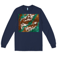 Navy brown cowhide glitter Long Sleeve Tee - BarkalooDesign