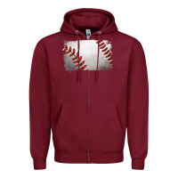 Burgundy baseball brushstroke Zipper Hoodie - RanaPortraitStore