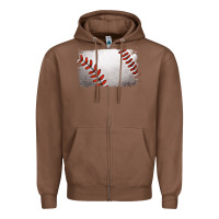 Chestnut baseball brushstroke Zipper Hoodie - RanaPortraitStore