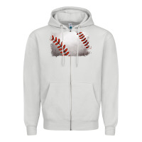 Dove Grey baseball brushstroke Zipper Hoodie - RanaPortraitStore