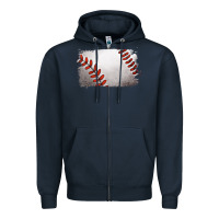 Navy baseball brushstroke Zipper Hoodie - RanaPortraitStore
