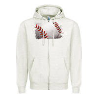 Oatmeal Heather baseball brushstroke Zipper Hoodie - RanaPortraitStore